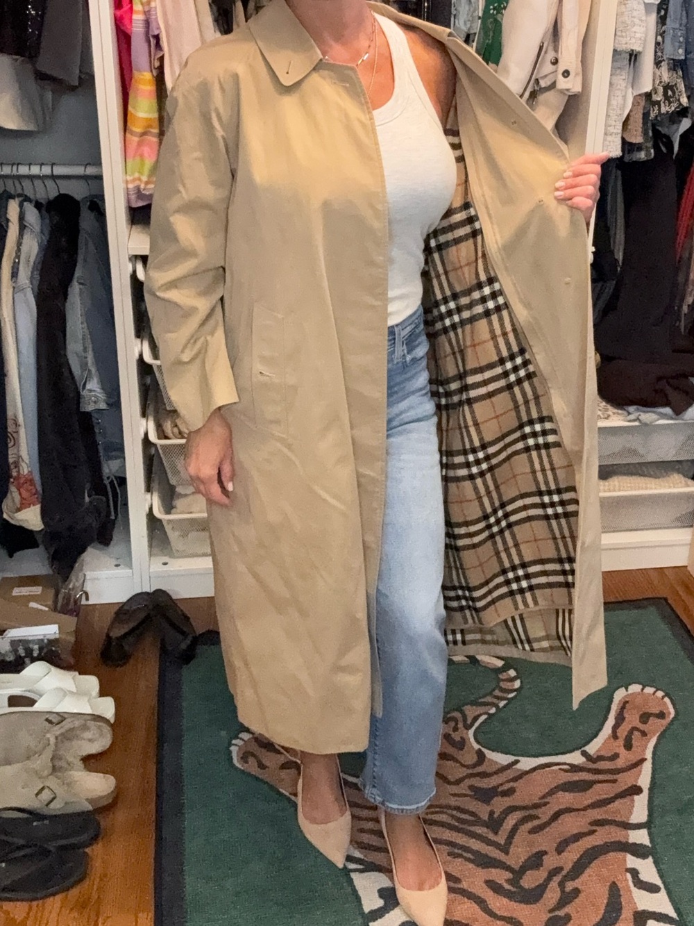 Burberry Beige Trench Coat with Signature Plaid Lining